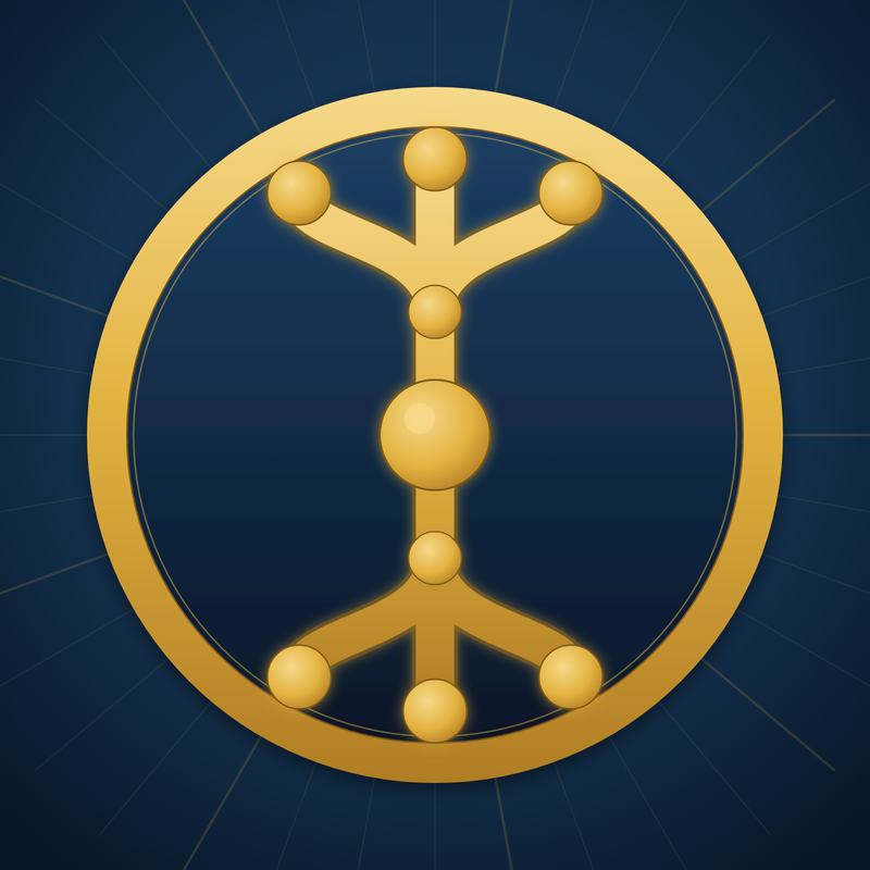 The Filing Room emblem, a gold medallion